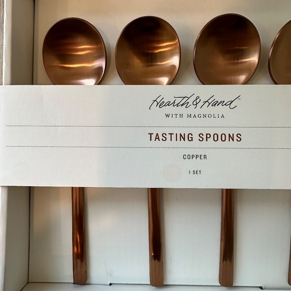 Hearth & Hand Magnolia Stainless Steel Tasting Spoons Copper Finish Set of 4 - Picture 8 of 9
